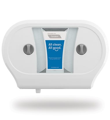 Tandem Jumbo Bath Tissue Dispenser, Double Roll -White